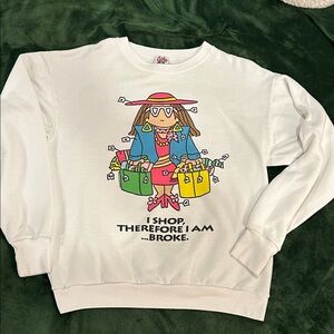 VTG Chic Cathy by Creative Mills white graphic crewneck